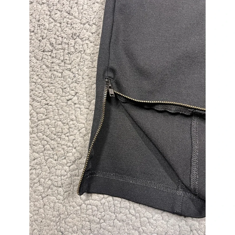 Eileen Fisher Pants Womens PP Black Ponte Skinny Ankle Zip‎ Pockets Stretch